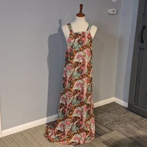 Funky print bib front maxi